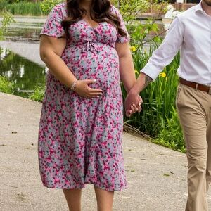 Plus Sized Maternity Wrap Dress